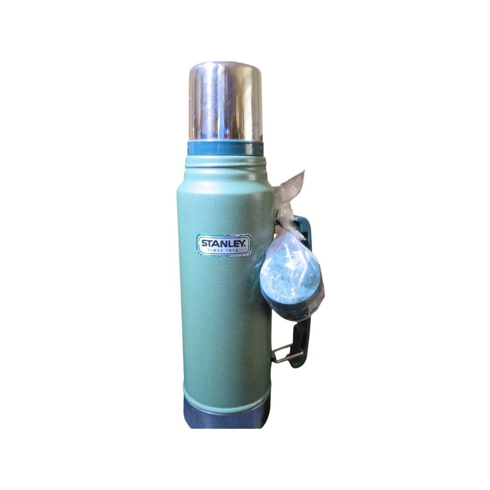 Aladdin Stanley Thermos Green Handle Extra Stopper 1.1 Quart = 1 Liter Vintage